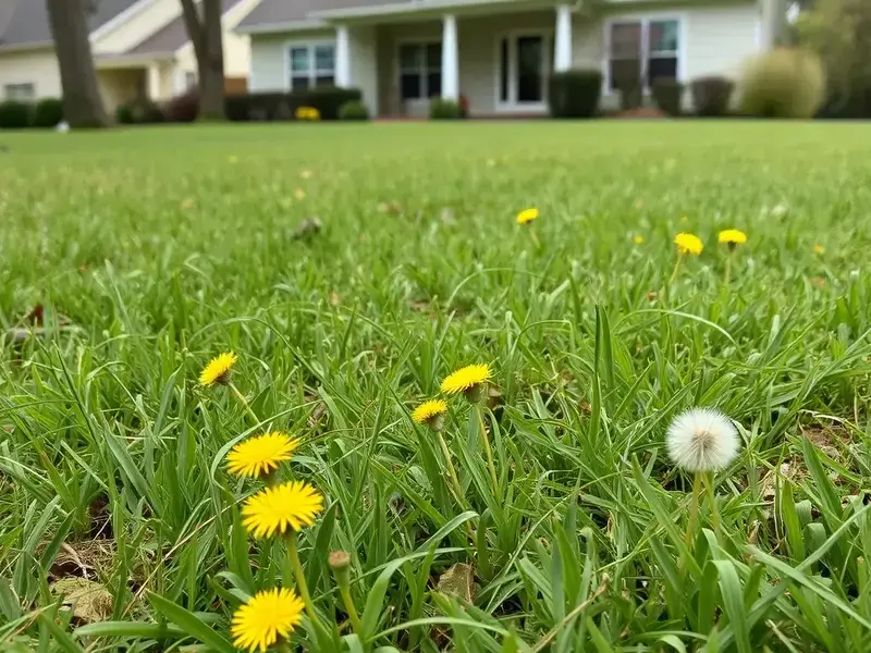 Lawn transformation - before treatment