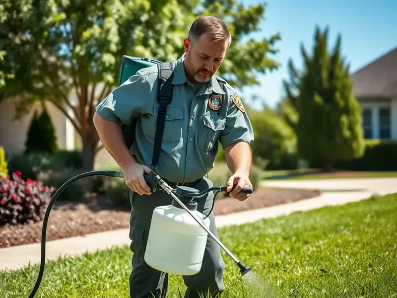 Professional weed spraying treatment